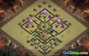 Best TH8 War Base with Anti Air - Clash of Clans Guide #24600
