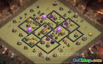 Best TH8 War Base with Anti-Air & Link - Clash of Clans #24396