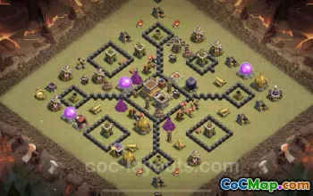 Best TH8 War Base with Link: Anti Air/Dragon Defense #24431