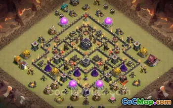 Best TH9 Anti 2 Stars War Base with Link 2025 | Clash of Clans #52519