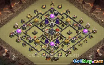 Best TH9 Anti 3 Stars Hybrid Base Copy for CWL - Clash of Clans #24824