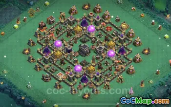 Best TH9 Farming Base 2023 - Anti 3 Stars Hybrid Layout #19547