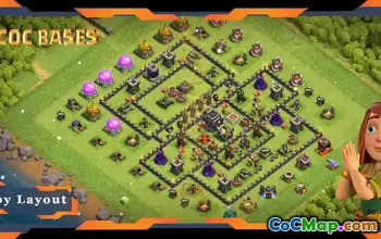 Best TH9 Max Defense Base Layout - Clash of Clans #19459
