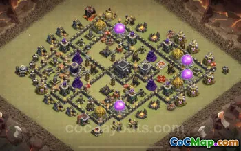 Best TH9 War Base 2023 - Hybrid Base with Link for COC #19448