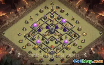 Best TH9 War Base 2023 - Max Levels & Anti-Everything Link #19537