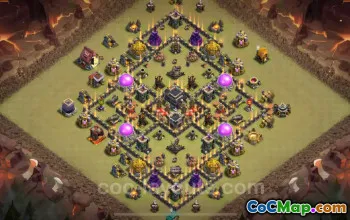 Best TH9 War Base 2024: Anti-Air, Dragon Defense Link #19371