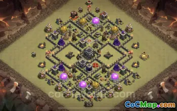 Best TH9 War Base: Anti 3 Stars Hybrid with Link #24811