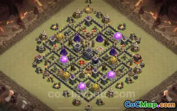 Best TH9 War Base Link - Anti 3 Stars Hybrid Defense #24660