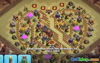 Tòa thị chính tốt nhất 10 Bố cục cơ sở cho COC: Farming & Hybrid #13084