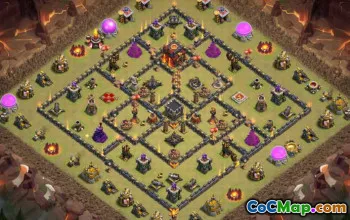 Najlepszy ratusz 10 Układy i mapy bazy COC na wojnę i trofea #13994