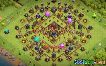 Best Town Hall 10 Trophy Base: Hybrid & Anti Queen Walk #18804