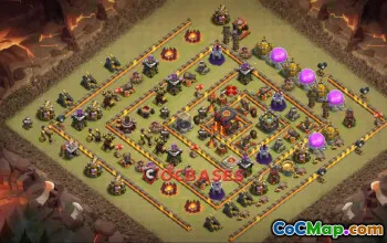 Best Town Hall 10 War Base: Anti 3-Star, Symmetric Design #23715