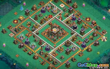 COC最好的市政厅11基本布局：家庭与战争地图＃14352