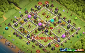 Best Town Hall 11 Hybrid Base - Anti 3 Stars, Trophy Copy #21124