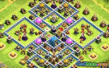 COC最好的市政厅12基本布局 - 农业和奖杯＃10618