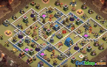 Beste stadhuis 12 basislay -outs voor COC: Farming and Trophy #15050