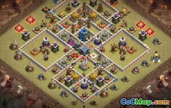 COC için En İyi Town Hall 12 Base Düzenleri: Çiftçilik ve Kupa Haritaları #13504