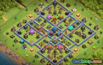 Best Town Hall 12 Farming Base: Anti Air & Symmetric Design #19366