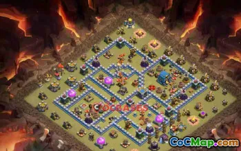 Best Town Hall 12 Hybrid Base: Anti 2 Stars & Ground Tactics #23957