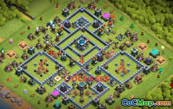 Best Town Hall 13 Trophy Base: Anti 3 Stars & Symmetric #20071