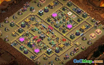Bästa stadshus 14 COC Baslayouter: Farming & Trophy Maps #15807