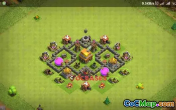 Best Town Hall 4 Trophy Base: Anti 2 Stars & Ground/Air #24484