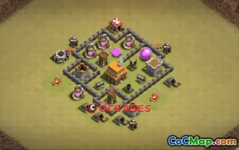 Best Town Hall 4 War Base | Clash of Clans Base Link #23119
