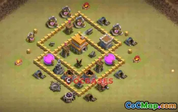 Best Town Hall 5 Farming Base: Anti-Air & Symmetric Design #23072
