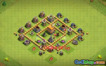 Best Town Hall 5 Hybrid Base - Anti 3 Stars, Compact Design #21420