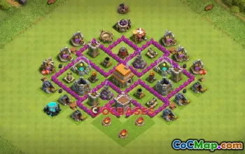 Best Town Hall 6 Hybrid Base: Anti 2 Stars & Compact Design #20668