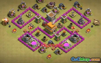 Best Town Hall 6 War Base - Anti 3 Stars & Ground Defense #20061