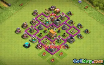 Best Town Hall 6 War Base: Compact Anti 2-Star Design #21887