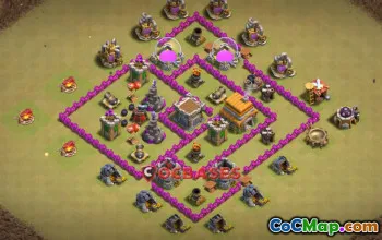 Best Town Hall 6 War Base: Symmetric Anti-Ground Design #20976