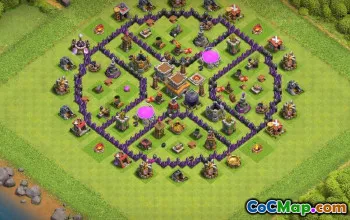 Bästa stadshus 8 COC Baslayouter: Jordbruk, trofé och mer #16245