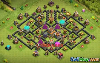 Best Town Hall 8 Hybrid Base for Clash of Clans #20382