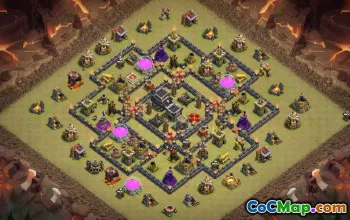 最佳市政厅9的COC基础布局：农业，战争和更多＃14735