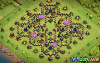 बेस्ट टाउन हॉल 9 बेस लेआउट और नक्शे के लिए COC #16278
