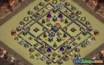 最好的市政厅9 COC基础布局和战争与奖杯的地图＃14638
