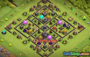 Best Town Hall 9 Hybrid Base: Anti 2 & 3 Stars Layout #19971