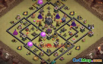 Best Town Hall 9 Hybrid Base for Clash of Clans #19235