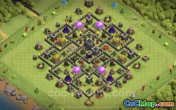 Best Unbeatable TH9 Base: Anti Air & Loot Protection #24794