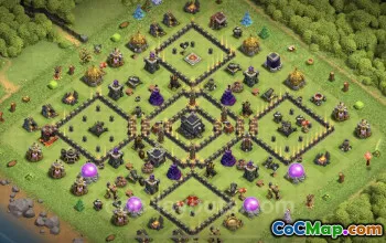 Best Unbeatable TH9 Base Link - Anti Loot Defense COC #24815