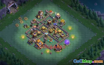 Builder Hall 10 Trophy Base - 5200+ Clash of Clans BH10 Base Link #48990