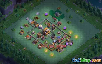 Builder Hall 5 Trophy Base: Symmetrical & Anti-2 Star Design #19794