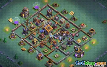 Строитель зал 9 базовые макеты для COC: фермерские и трофейные карты № 13218