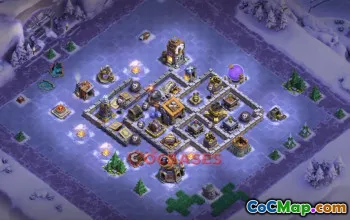 Builder Hall 9 Trophy Base: Defend Against Giants & Air! #19034