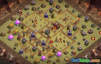 Clash of Clans COC Baza Układy do ratusza 10 #13660