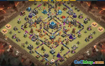 Clash of Clans CoC Base Layouts – Town Hall 13, War, Trophy #31568