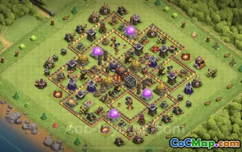 Clash of Clans TH10 Hybrid Farming Base with Link #25033