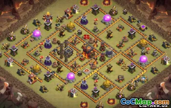 部落冲突：市政厅10基本布局和地图＃10267